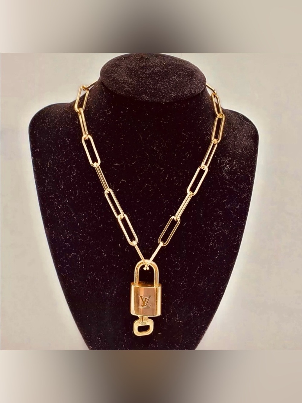 Louis Vuitton Lock & Key 22”Necklace Pendant